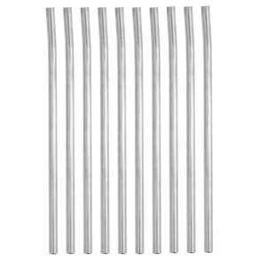 10 Canudos De Aço Inox Reutilizável Sustentável Reto 6,3mm 23cm