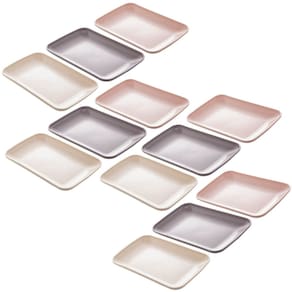 Kit 12 Travessas para Servir Bandeja 21,5x14x2,5cm Sobremesa Petiscos Lyor