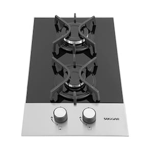 Cooktop 2 Bocas Ferro Fundido Preto com Inox à Gás SUGGAR