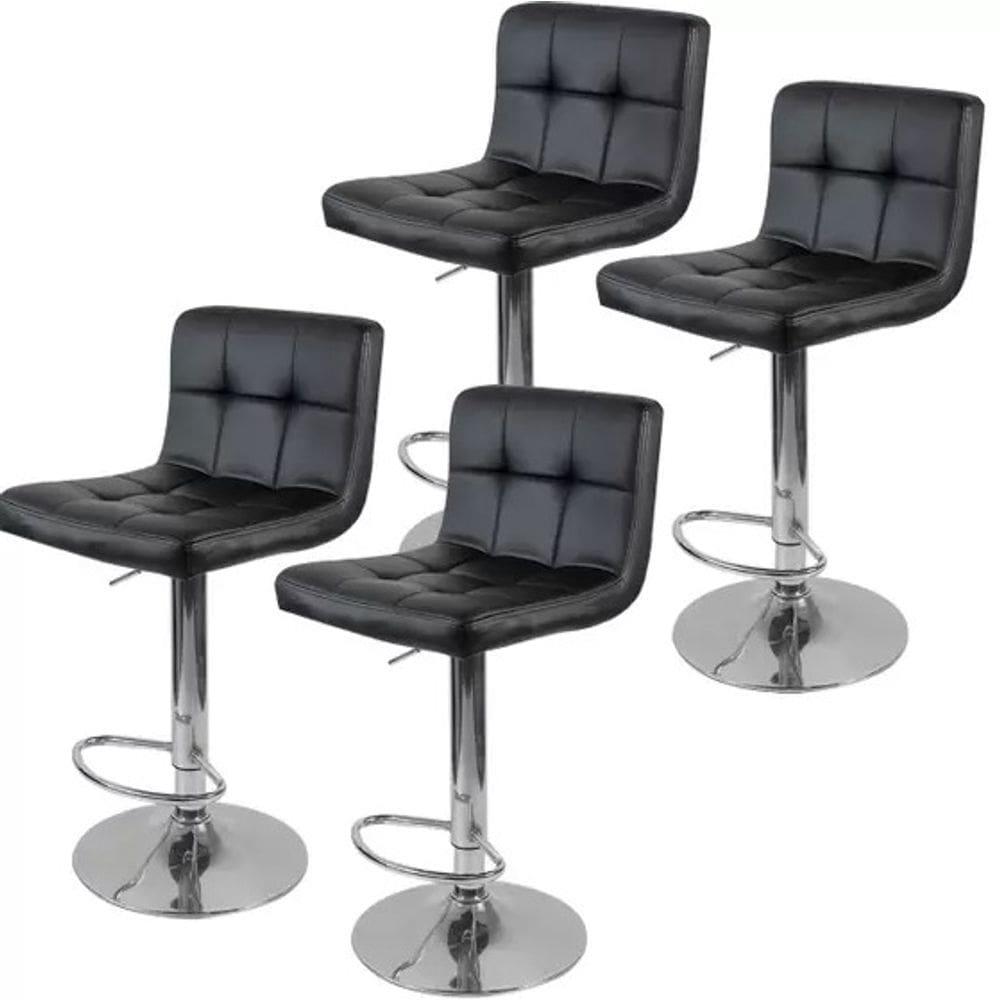 Conjunto kit 4 Banquetas Gomos Confort Giratoria alta bar bancada