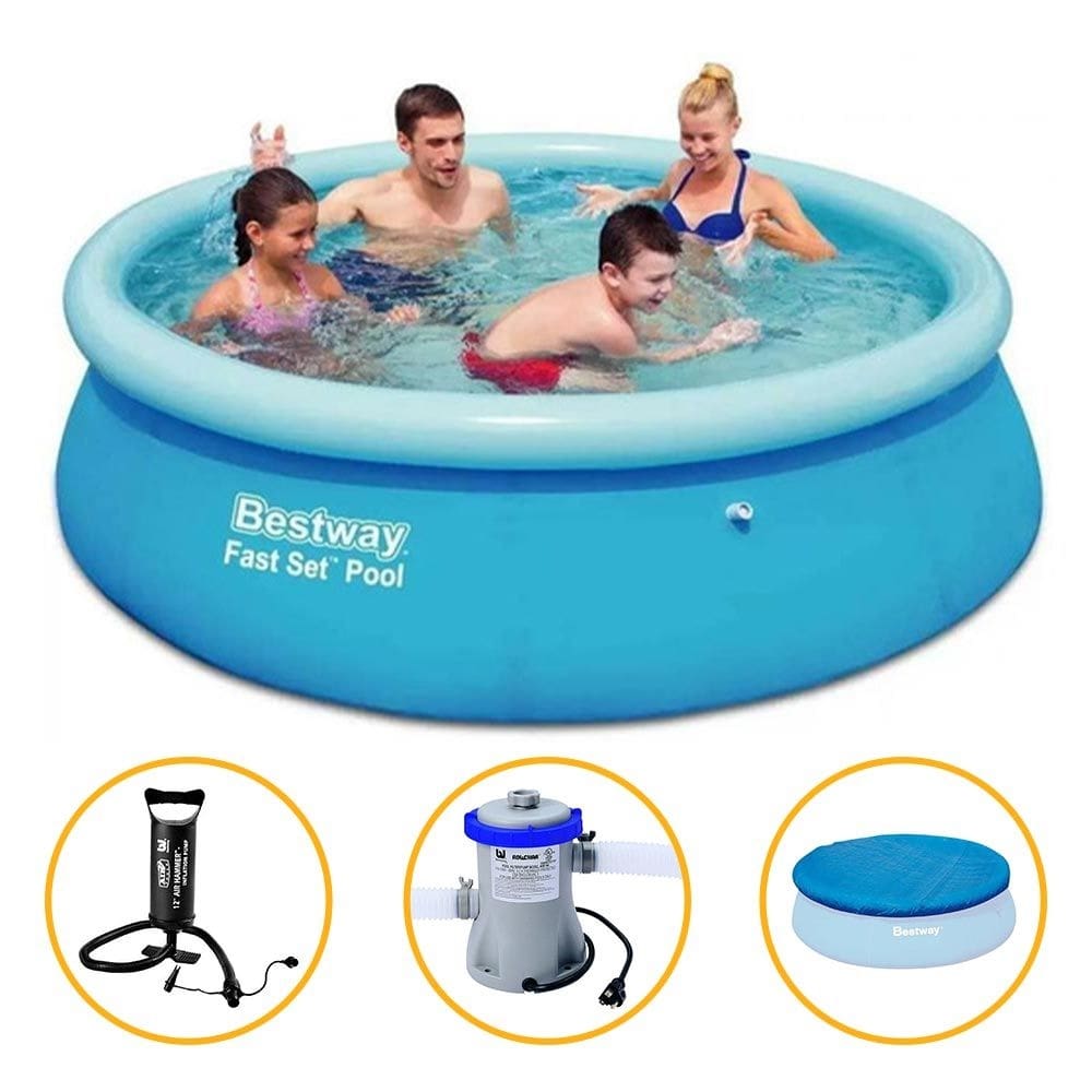 Piscina Inflável 2.300 Litros + Filtro + Capa + Bomba - Bestway