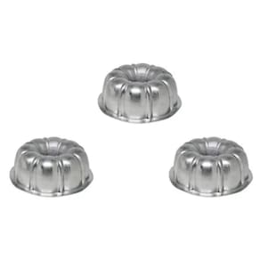 Kit 3 Formas Mini Torta Suíça Pudim Decor1 (9x4cm - P) Alumínio