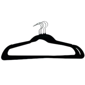 Kit 5 Cabides Preto Aveludados Para Guarda Roupas