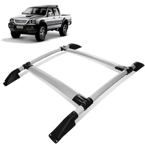 Rack Bagageiro Teto L200 Sport 2004 a 2012 Tubolar Prata