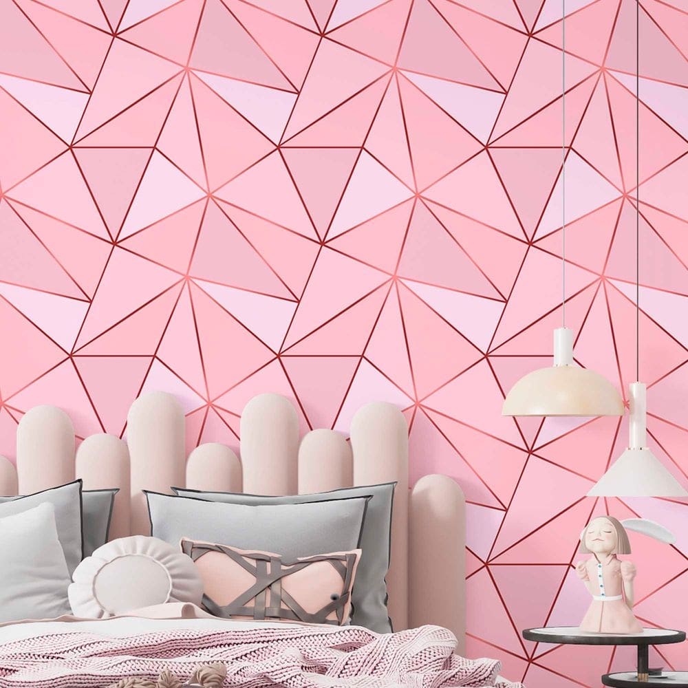Papel De Parede Adesivo Zara Tons De Rosa Com Rose Gold