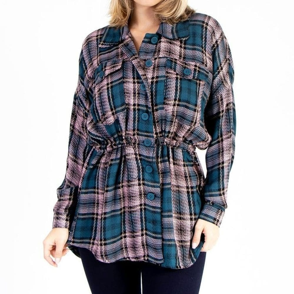 Casaco Viscose Manga Longa Xadrez Lady Rock