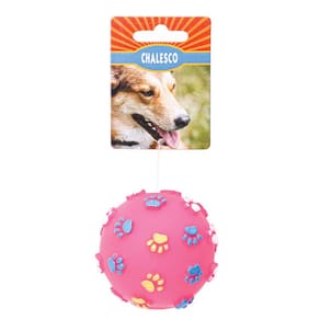 Brinquedo Bola para Cães vinil patinhas com barulho Chalesco