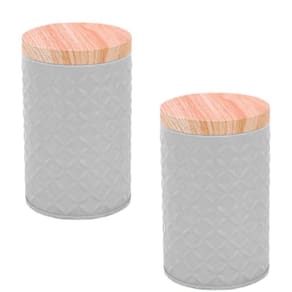 Kit 2 Porta Mantimento Lata Decoração Café Algodão Multiuso