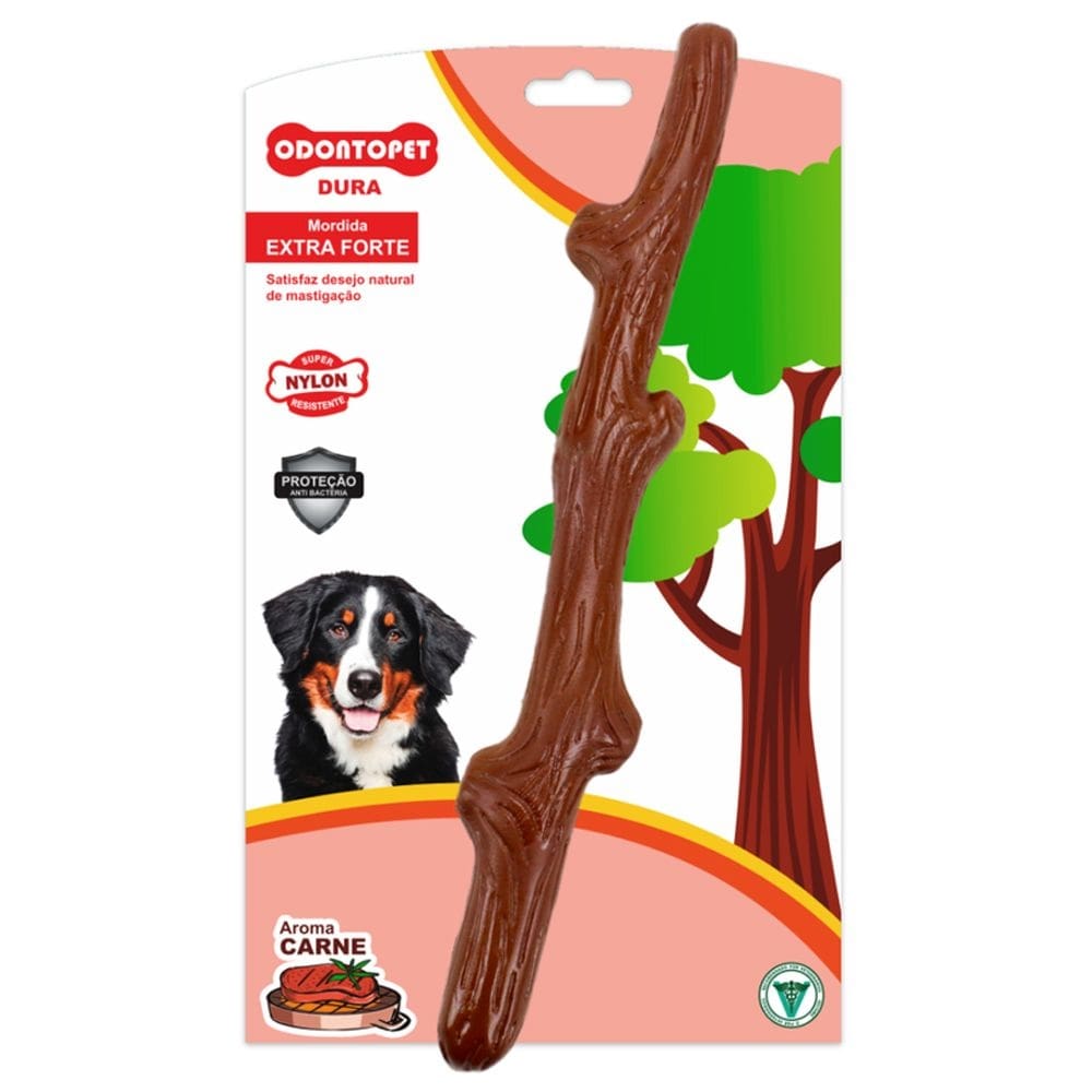 Brinquedo Mordedor Cachorro Super Resistente Odontopet Dura Gravetão Tronco Mordida Extra Forte Cães