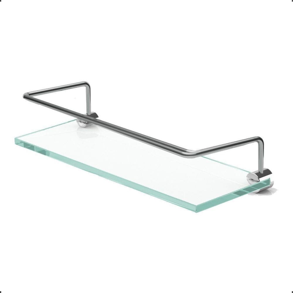 Porta Shampoo Fenda Redonda Grego Metal Orion Prata 30cm