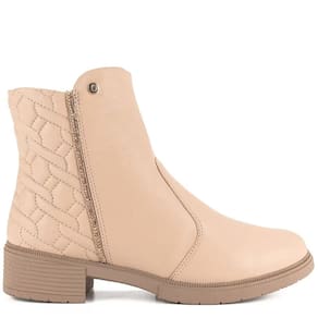 Bota Feminina Casual Cano Baixo Salto Baixo Com Strass Campesi Aloe Vera L9135