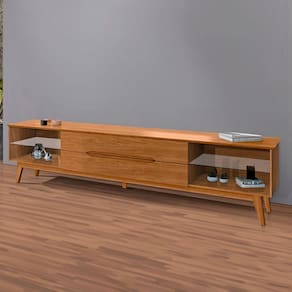 Rack para TV Até 65 Polegadas Limit 2 Gavetas 2 Prateleiras Nature - Tebarrot