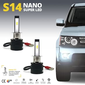 Par Lâmpadas H3 Farol Milha Spacefox 2007 2008 2009 Super Led Mini Nano 6000k Sem Adaptar Furar Tampa Shocklight S14