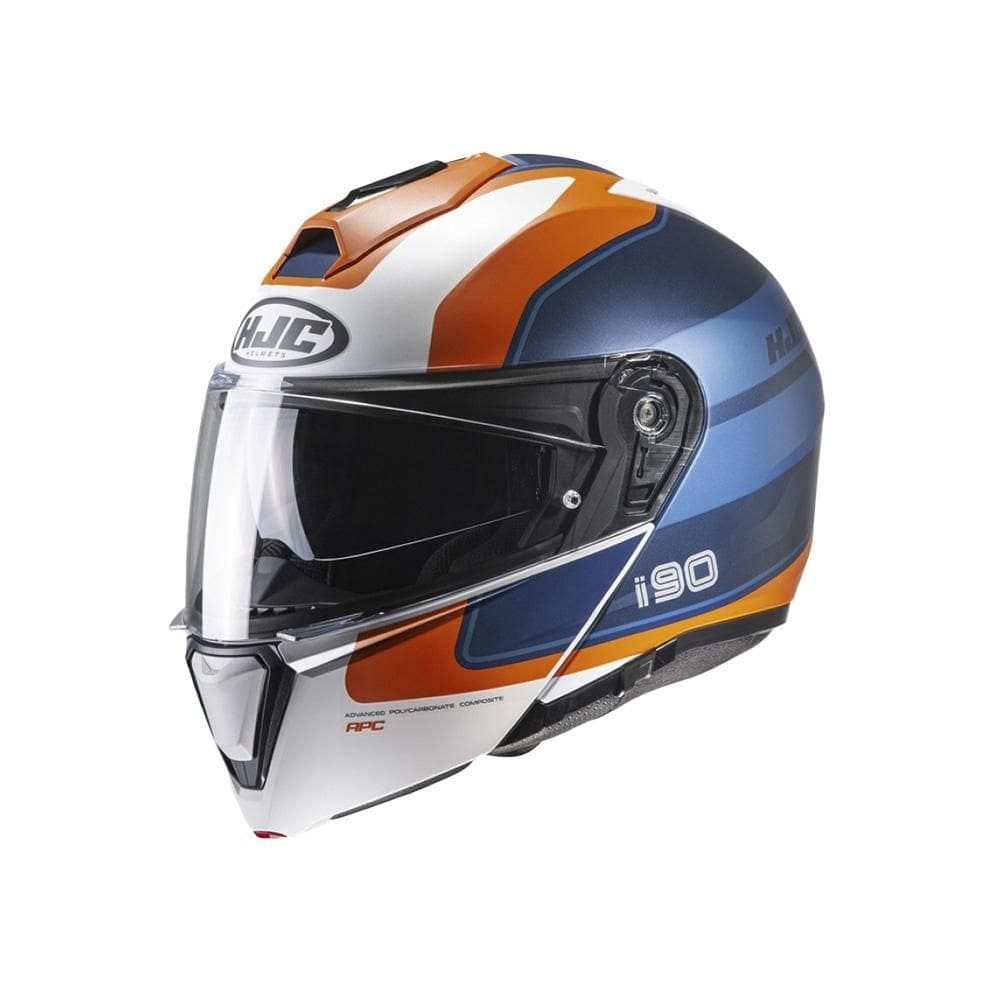 Capacete Hjc I90 Wasco  Azul Laranja E Branco 58 [F016]