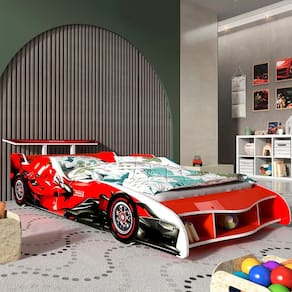 Cama Infantil Carro Corrida F1 090 Vermelho - Gelius Móveis