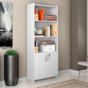 Armário para Escritório 2 Portas 70cm com Chave Texas Notável Branco