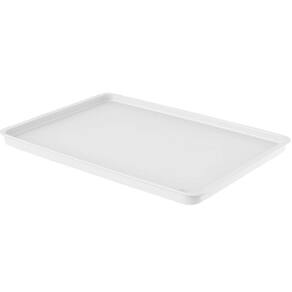 16 Bandejas Retangulares Plástico Branco 34x24cm Coza Hamburguer Lanchonetes Multiuso
