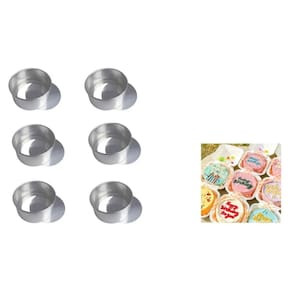 Kit 6 Formas Para Bolo Bentô Cake Fundo Falso / Removível