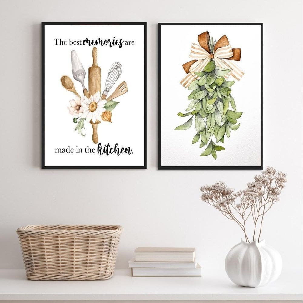 Kit 2 Quadros Para Cozinha - Memórias 33X24Cm