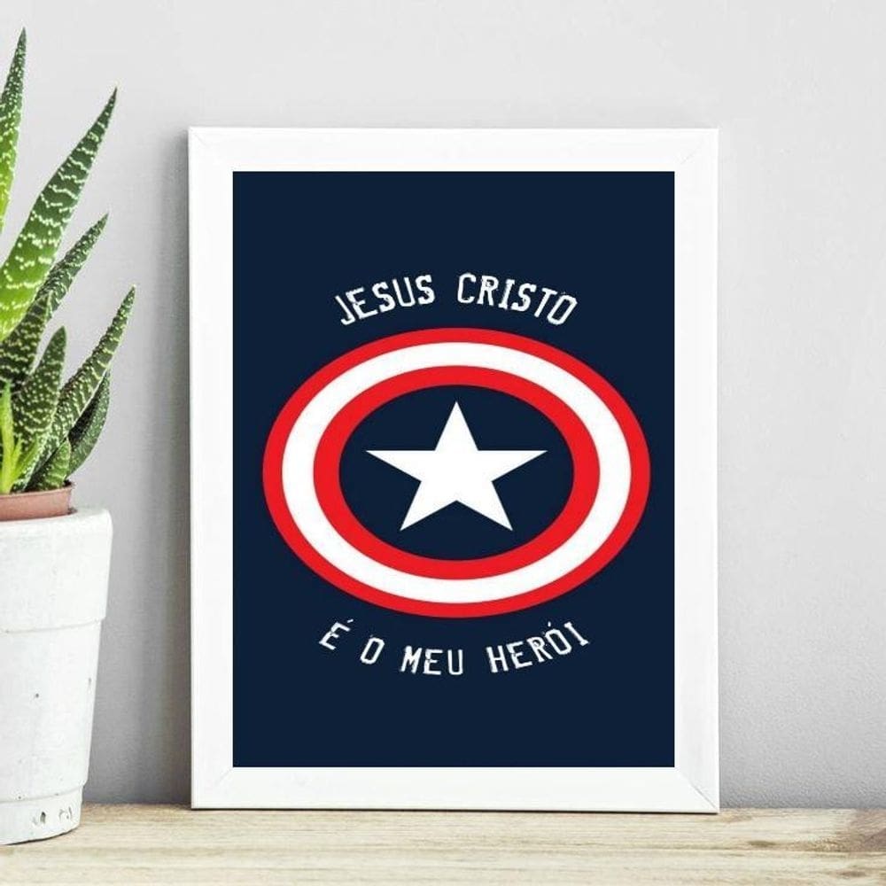 Quadro Jesus Cristo - Meu Herói 33X24Cm