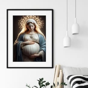 Quadro Virgem Maria Grávida - 60X48 Cm 24X18Cm