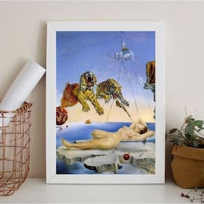Quadro Salvador Dalí - Tigres 33X24Cm - Com Vidro