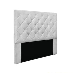 Cabeceira Cama Box Solteiro 90 cm Tania Linho Grigio S04 - D`Rossi