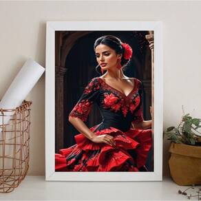 Quadro Umbanda Cigana Pombagira 33X24Cm - Com Vidro