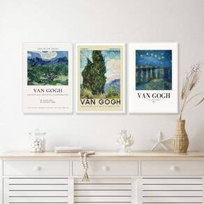 Kit 3 Quadros Van Gogh - Paisagens 45X34Cm