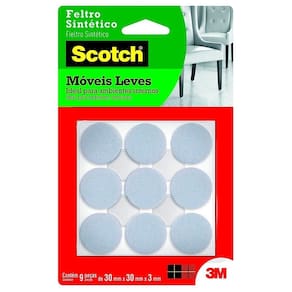 Feltro Sintético Branco Redondo Grande Móvies Leves Scotch
