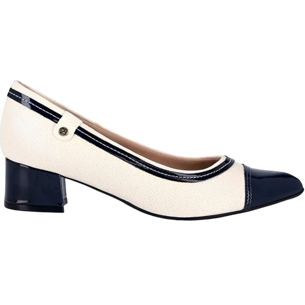 Sapato Feminino em Couro Casual Dia a Dia Salto Casual Médio Bico Fino Piccadilly 739052