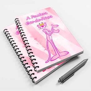 Caderno Universitário Pantera Cor de Rosa 96 Folhas