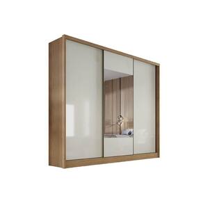 Guarda Roupa 3 Portas De Correr C/ Espelho E 4 Gavetas Arezzo Plus Freijó/Fendioff - Novo Horizonte