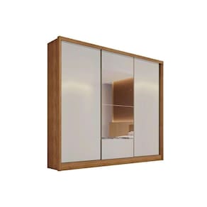 Guarda Roupa Casal 3 Portas E 8 Gavetas Arezzo Plus Freijo Cumaru C/ Fendi - Novo Horizonte