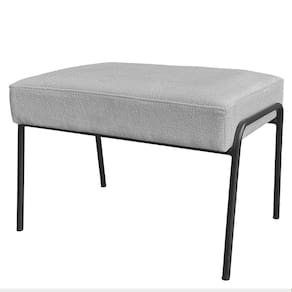 Puff Decorativo Ariel Ferro Base Preto Veludo Cinza - Montanaris Decor