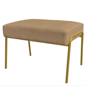Puff Decorativo Ariel Ferro Base Gold Veludo Chocolate - Montanaris Decor