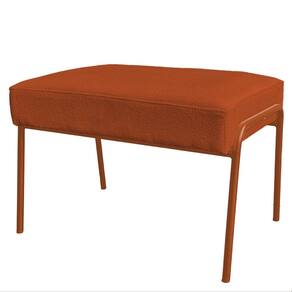 Puff Decorativo Ariel Ferro Base Bronze Veludo Terracota - Montanaris Decor