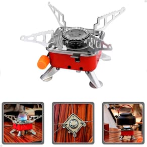 Fogareiro Portátil Camping Compacto com Controle de Chama Lorben