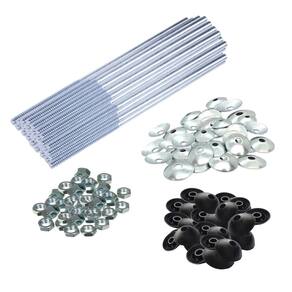 Kit 10 Haste Reta Telha 1/4`` X 350Mm Com Porca E Arruelas
