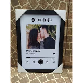 Quadro Spotify Personalizado Namorados Com Moldura 21x30