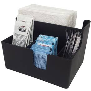 Kit 40 Portas Sachês Guardanapos Açúcar Organizador Multiuso Bancada Preto