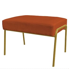Puff Decorativo Ariel Ferro Base Gold Veludo Terracota - Montanaris Decor