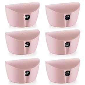 Kit 6 Saleiros com Tampa Porta Sal Cozinha 500ml Plástico UZ Rosa Quartzo