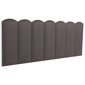 Cabeceira Casal Estofada Kit 7 Placas Nuvem - Suede Cinza Escuro