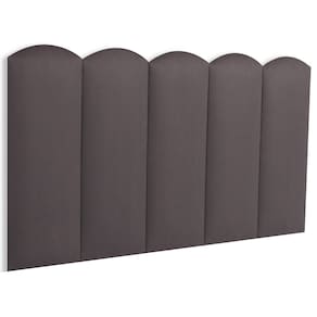 Cabeceira Solteiro Estofada Kit 5 Placas Nuvem - Suede Cinza Escuro