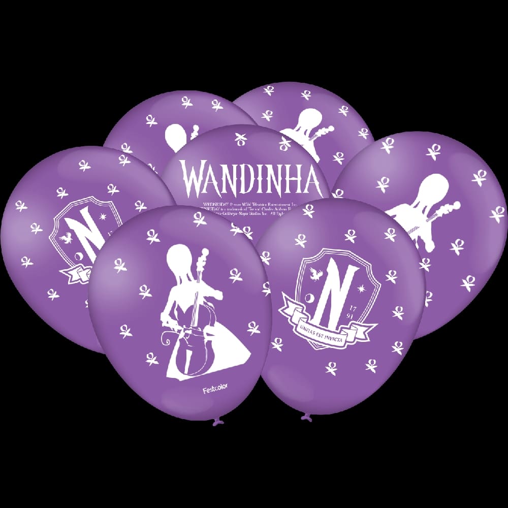 Balao 9 Wandinha Lilas C/25 Festcolor