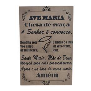 Oração Ave Maria Gravada Laser Tamanho A4 Mdf 3mm Natural [F031]