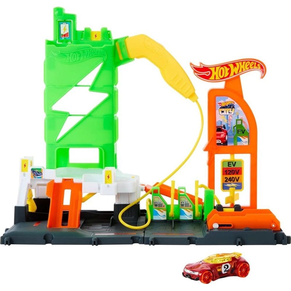 Htn79 Hot Wheels City Pista De Brinquedo Super Posto De Gasolina