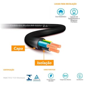 Cabo PP Flexível 4x1mm 20metros