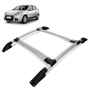 Rack de Teto Bagageiro Sandero 2007 a 2014 Tubolar Prata